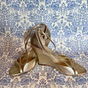 Lilly Pulitzer Gold Wedge Heels